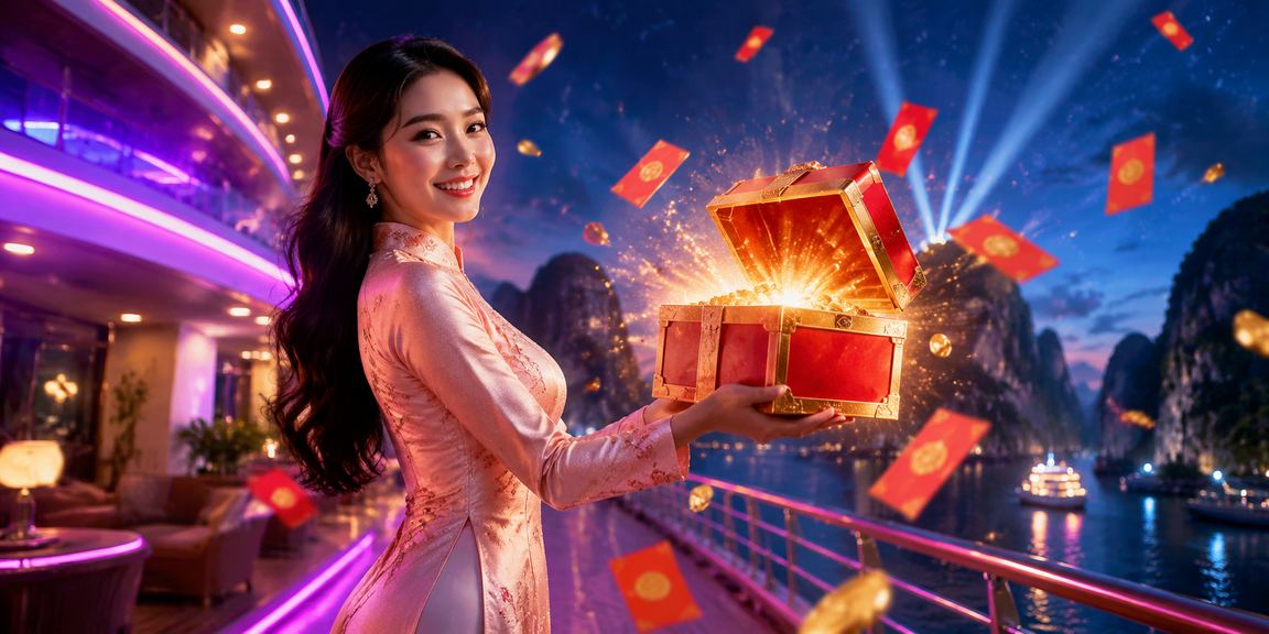 Giao diện tiền thưởng và phong bì đỏ trên xsgilai tại vịnh Hạ Long