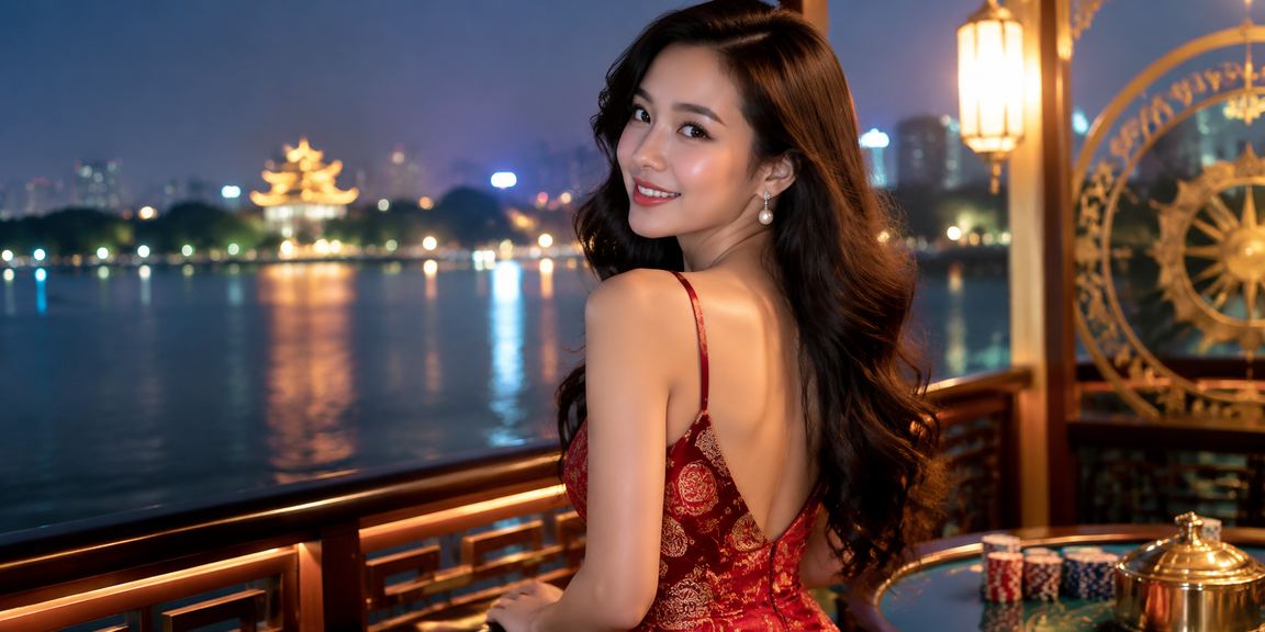 Cảnh khu giải trí casino ven biển gần Hà Nội về đêm